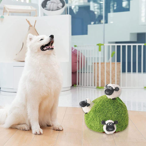 Hide and Seek Dog Puzzle Puppy Toys, Interactive Squeaky Plush Stuffed Toys for Dogs, Small Size (Sheep)