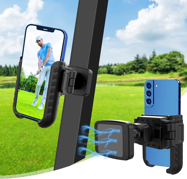 Golf Cart Phone Mount Holder - Compatible with iPhone, Galaxy, Google Pixel, Ultra Strength Magnetic Caddy