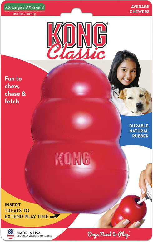 KONG Classic Dog Toys with Easy Treat Peanut Butter Dog Treats, 8 Ounce - for XX-Large Dogs
