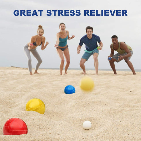 Set 8 Bocce Ball Regulation Size and Weight for Professional Tournament, Backyard, Beach, Lawn Game with Resin Bocci