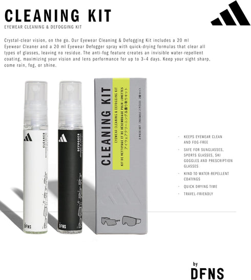 20 ml, adidas Care Eyewear Cleaning & Defogging Kit Glasses Cleaner, Anti-Fog