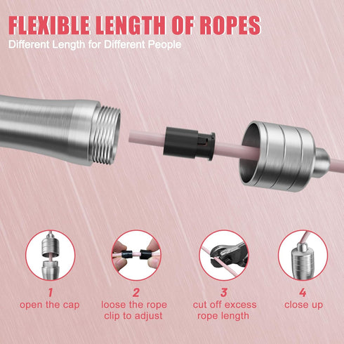 Speed Jump Rope for Fitness, Skipping Rope for Women Men Exercise with Adjustable Length Jumping Rope and Alloy &