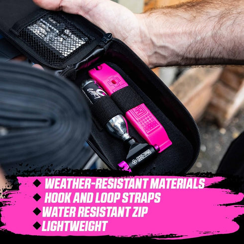 Muc-Off Black Saddle Bag Pack - Bike Bag and Cycling Accessories for Storing Ride Essentials, Tools, and Repair Kit