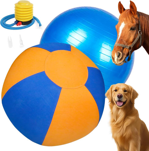 WHXMHRQ 25 Inch Herding Ball for Dogs - Blue & Orange Two-Tone Color,