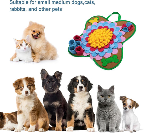 Ankilo 20''*20'' Snuffle Mat for Dogs, Interactive Foraging Puzzle Blanket, Dog Feeding Mat with Non-Slip Bottom