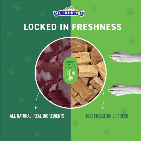 Nutri Bites Liver Treats for Dogs & Cats - High-Protein Freeze Dried Beef Liver Snacks, 17.6 oz Bulk Pack