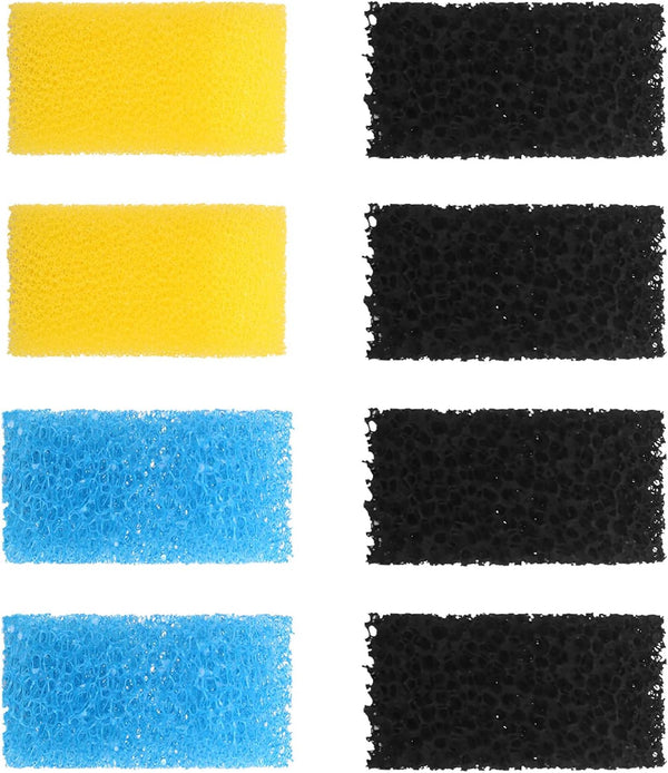 AquaMiracle Aquarium Filter Replacement Sponge, 2 Coarse, 2 Fine & 4 Carbonized Sponges
