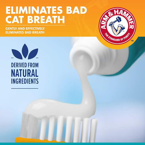 Hammer 3 Set Flavor,2.5 Arm & for Pets Dental Kit for Cats | Eliminates Bad Breath | Piece Includes Cat Toothpaste, Cat