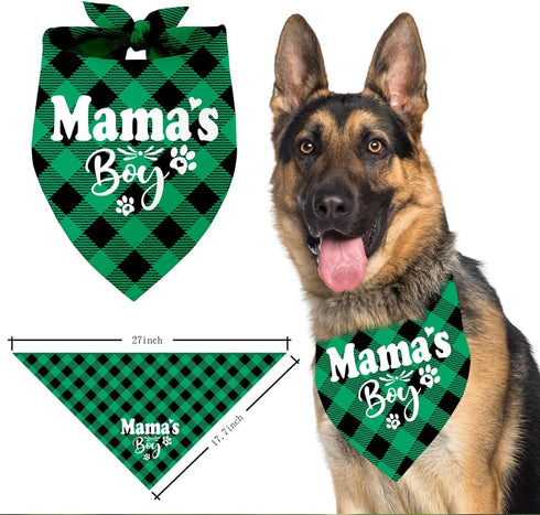 Mama’s Boy Dog Bandana - Dog Mom's Gift - Printed Pet Scarf for Dog Lovers - Small Medium Large Dogs (N3)