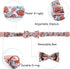 Rugby Dog Collar with Flower Bows, Adjustable Bowtie Pet Collar for X-Small Dogs
