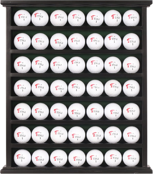 49-Golf DisplayGifts Golf Gift Ball Display Case Cabinet Rack, No Door Open Rack Black Finish Frame