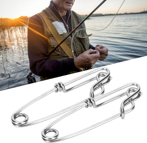 Gsycle 15pcs Tuna Clips, Stainless Steel Fishing Snap Clips Longline Branch Hangers Snap Fishing Accessory Easy On Off