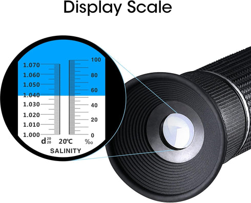 LEERCHUANG Water Salinity Refractometer, Dual Scales Hydrometer for Aquarium, Marine Fish-Keeping, Pool Tank
