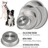 Taglory 8 Cup Stainless Steel Dog Bowls Set of 2, Anti-Slip Silicone Base, Rust Resistant, Gray