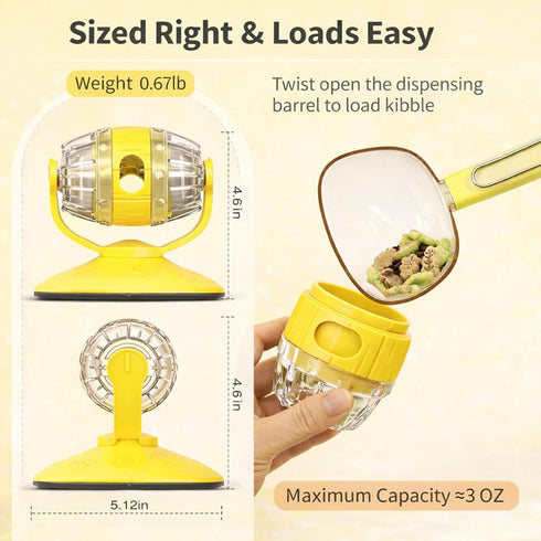 Yomvwavo Cat Treat Feeder, Cat Treat Dispenser Toy for Dry Food, Rotating Barrel Interactive Cat Toys for Indoor Cats