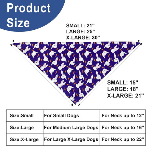 2 Pack, LosFong Easter Dog Bandanas Reversible Triangle Easter Eggs and Bunny Pet Scarf for Boys and Girls, Premium