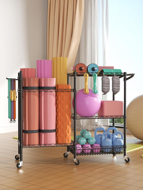 SINGAYE Dumbbell Rack, Workout Equipment Storage Organizer with Hooks for Home Gym