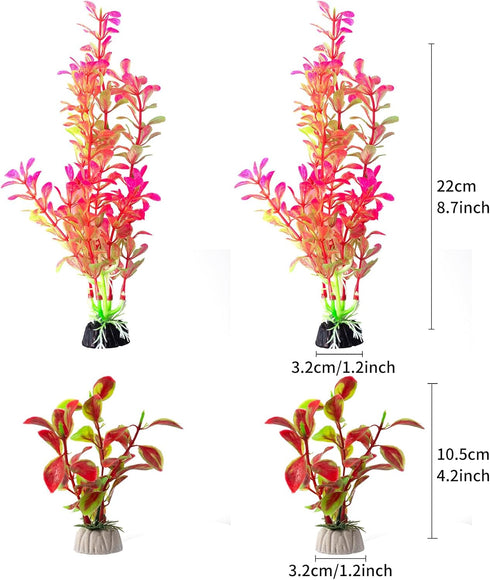 10 Pack Artificial Aquarium Plants, Small Size 4 inch Approximate Height Fish Tank Decorations Home Décor Plastic Blue by COMSUN
