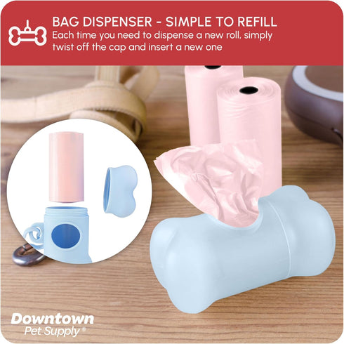 500 Count 12.5" 8.5" Downtown Pet Supply Scented Poop Bags for Dogs with Dispenser, - Leak-Proof Dog Waste Bags