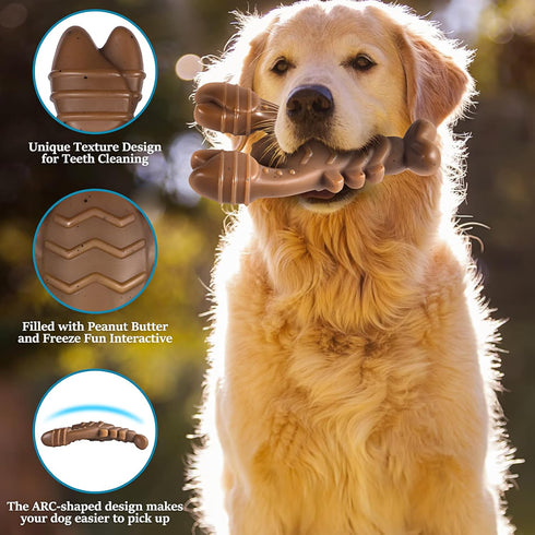 Dog Chew Toys for Aggressive Chewers, 4 Pack Indestructible Toys with Tough Nylon for All Breed Sizes