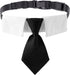 ADOGGYGO Adjustable Dog Neck Tie Collar with Black Necktie, Wedding Formal Tux Collars for Small Pets