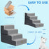 OYLZ 4 18" Dog Stairs Pets Steps Gray Pet Ladder for Sofa Couch and Bed Made of High Density Sponge Stairs