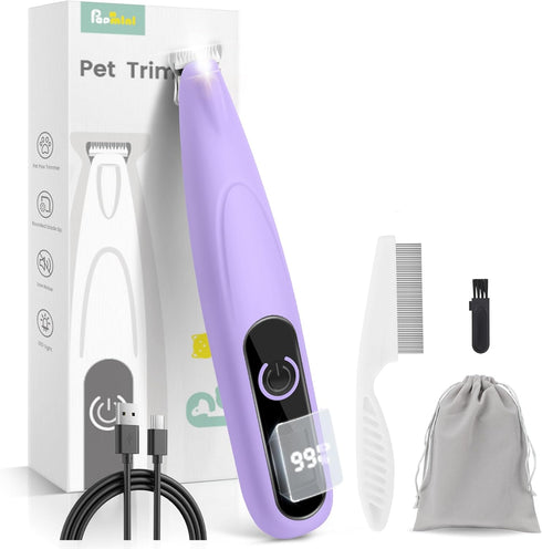 PAPMINI Dog Paw Trimmer with LED Display,35dB Ultra-Low Noise Dog Grooming Clippers,Cordless