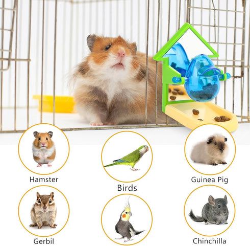 (1PC) Rat Foraging Toy Enrichment Food Toys Puzzle Treat Dispensing Slow Feeder with Mirror Intelligence Growth Cage