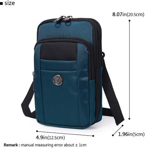 Senient Wolf Waterproof Nylon Phone Bag, Multifunctional Small One Shoulder Crossbody Wallet for Travel