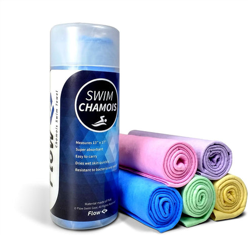 Flow Swim Chamois - Quick Dry Towel for Swimming, Diving, Triathlons & Other Water Sports (Pink)