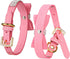 LOVPE Pink Velvet Leather Dog Collar/Cat Collar - Rhinestone Bow-Knot Tie for Small Dogs & Cats, Size S