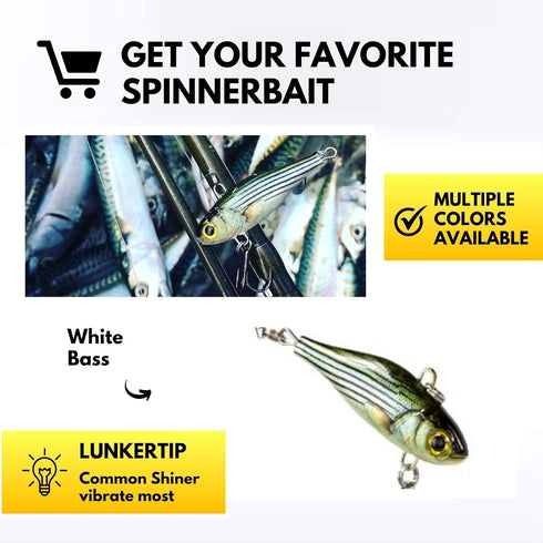 LUNKERHUNT Spinner Baits for Bass Fishing, Tail Spinner Lure, Unique Blade Baits for Bass and Trout