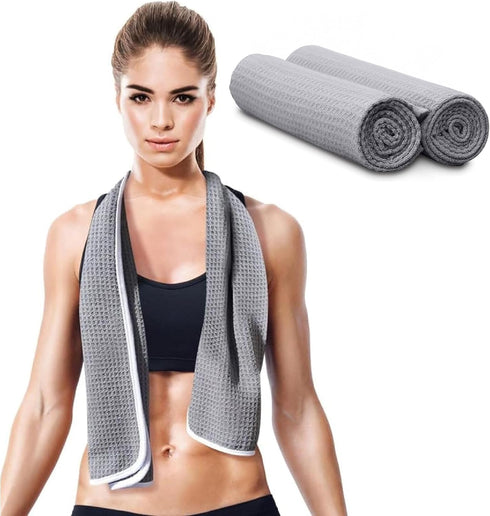 Microfiber Cooling Towels for Neck and Face - 2 Pack 44x16.5 Mesh