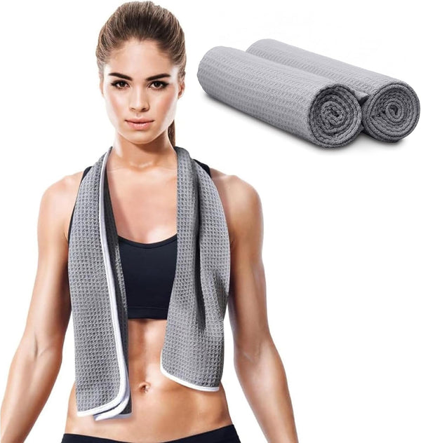 Microfiber Cooling Towels for Neck and Face - 2 Pack 44x16.5 Mesh