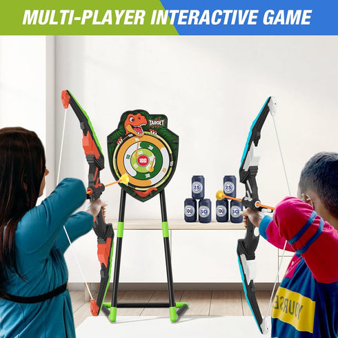 2 Pack Set 24 1 6 2 4-8 HYES Bow and Arrow for Kids, LED Light Up Archery with Suction Cup Arrows, Standing Target