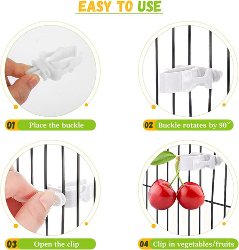 6 PCS Bird Treats Skewer, Parakeet Hanging Food Holder, Stainless Steel Fruit Vegetable Stick Holder, Cockatoo
