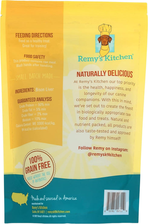 Just Bison Liver Freeze Dried Single Ingredient Treats for Dogs and Cats 2.5 oz USA Small Batch Made All Natural