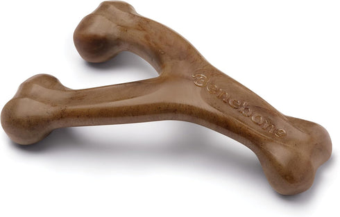 Benebone 2-Pack Wishbone/Dental Durable Chew Toys, Real Bacon Flavor, Made in USA, Large Size