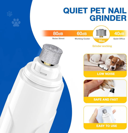 Trimmers 2 2 Nail Grinder for Dogs - Upgraded Dog Nail Super Quiet, Speeds, Rechargeable, Grinding Wheels for Small