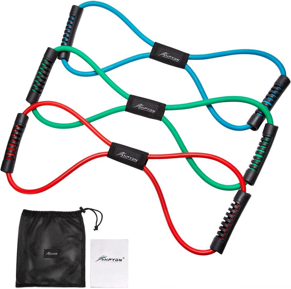 Resistance Bands, Figure 8 Exercise Bands for Women Men, 8 Shaped Resistance Bands for Muscle Training