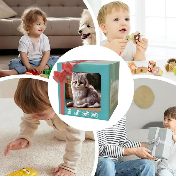 Faygeal Interaction Robotic Plush Cats Toy with Intelligence Sensors and Traction Rope for Craw Learning Lovely Comfort