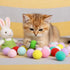 Yolev 30 1.3in 4 Pcs Cat Pom Pom Balls Fuzzy Cat Toy Balls Lightweight Interactive Fuzzy Ball for Indoor Cats with Pcs