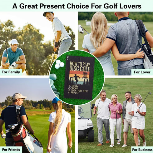How to Play Disc Golf Printed Microfiber Towel with Clip - Great Gifts for Disc Golf Lovers