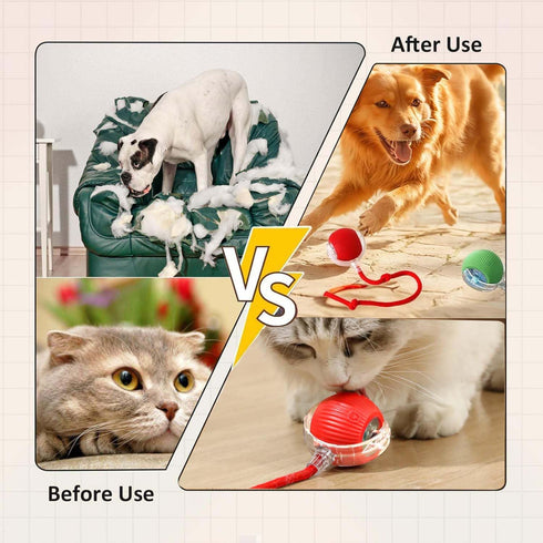 2 PCS Interactive Cat Toy Rolling Ball Chewie Viral Dog Ball, Smart Automatic Rolling Pet Balls,Automatic Moving