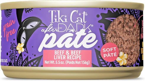 Tiki Cat After Dark Soft Pate Wet Cat Food, Beef & Beef