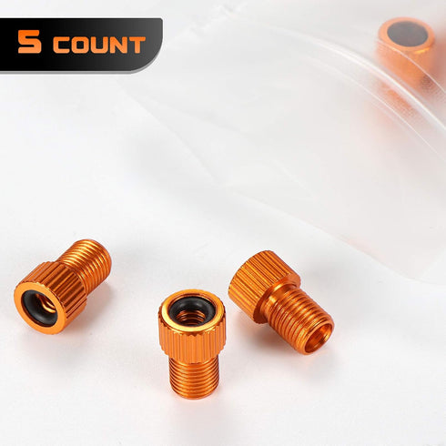 Presta Valve Adapter for Bike Tire, Orange Inflatable Adapter, Aluminum Bike Pump Adapter - Convert Presta to Schrader