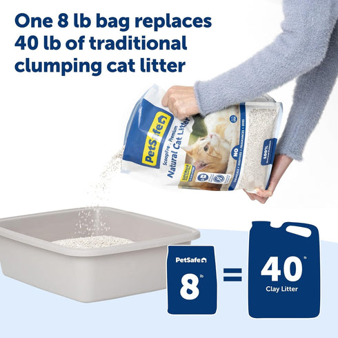 PetSafe ScoopFree Premium Natural Cat Litter, 100% Natural, 30+ Day Odor Control, 8 lb Bag