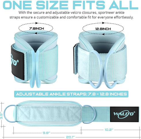 WALITO Gym Ankle Straps for Working Out - Glute Ankle Cuff Kickback Strap, Gym Cable Machine Accessories for Women