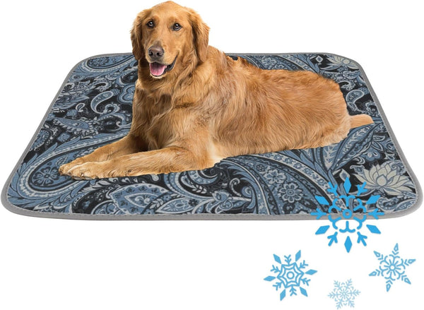 Generic Cooling Mats for Cats Ice Silk Pet Crate Mat Lotus Pattern Cooling