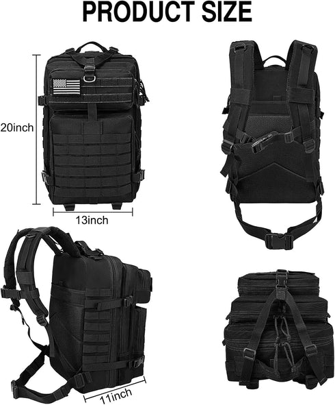 WOLT Tactical Backpack for Men 45L Military Molle Large 3 Day Assault Pack for Hiking Survival